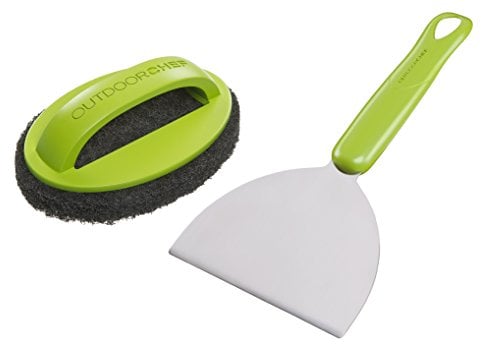 OUTDOORCHEF Grillzubehör, Plancha Reinigungsset, Silber, 16x6,1x34,7 cm, 18.211.99