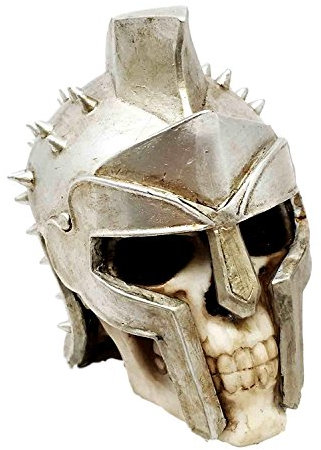Spiked Spartan Helm Hero Gladiator Maximus Warrior Skull Figurine Sculpture Collectible by Gifts & Decor