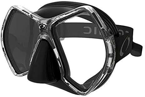 Oceanic Cyanea Tauchmaske - 2Glas Maske mit großem Sichtfeld, Farbe:schwarz/Silber