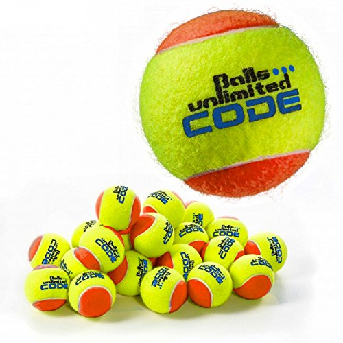 Balls ... unlimited Code Blue Tennisball, Drucklose Trainingsbälle - 60er Beutel - gelb/orange