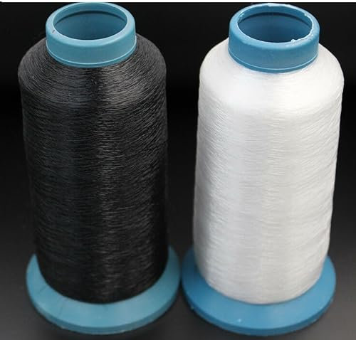 Filo da cucito invisibile in nylon bianco e nero, dimensioni 0,15 mm – 3.000 metri ciascuno, filo trasparente da cucito per overlock, cucito, trapuntatura, abito da sposa, paillettes