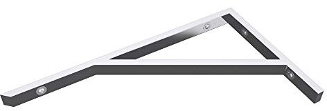 doporro Staffe per Mensola Reggimensola Triangolare 45 cm in Acciaio Inox Cromo, Supporti a L per Scaffali a Muro 450x250 mm, 3 Pezzi - WH02