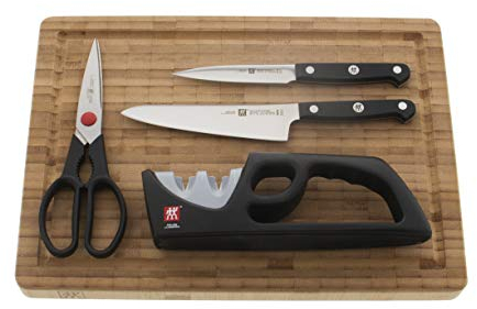 ZWILLING Gourmet Ensemble de 5 couteaux et planche à découper