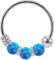 Monster Piercing 9K Weißgold Triple Blue Opal Bead 22 Gauge Hoop Nase Piercing Ring Schmuck