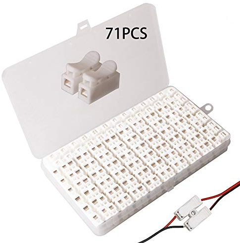 GTIWUNG 70Pcs Connettore a Molla, CH2 Morsetto a Molla Connettore, Connettori per Morsettiera, Terminale Cavo Connettore Rapido