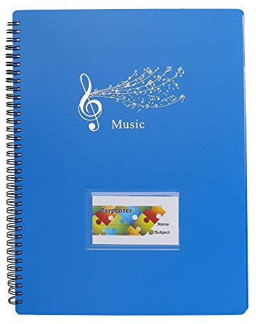 Notenmappe für Notenblätter beim Spielen A4 Größe Papier Dokumente Halter Aufbewahrung 40 Taschen Clef, Musik Tabelle Datei Ordner, Kunststoff Konzert-Chorfolder für Musiker und Band Music Note