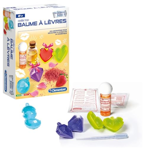 Clementoni | Science & Jeu – Crée Ton Baume à Lèvres Enfant 8 Ans+ | Coffret Cosmétique DIY avec Arôme Fraise | Jeu Scientifique Beauté Maison | Activité Fille à Réaliser en Famille | Kit Créatif