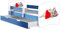 ACMA Kinderbett Jugendbett mit Einer Schublade und Matratze Blau mit Rausfallschutz Lattenrost II 140x70 160x80 180x80 (40 Katze mit Herz, 180x80 + Bettkasten)