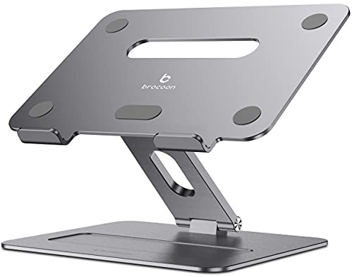 brocoon Support pour Ordinateur Portable, Support réglable pour Ordinateur Portable, Support Ergonomique en Aluminium pour MacBook, Convient aux Ordinateurs Portables de 10 à 17 Pouces
