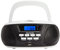 Aiwa BBTU-300BW Portable CD Radio with Bluetooth, 5W Stereo, MP3/USB, White, Supports Bluetooth, MP3