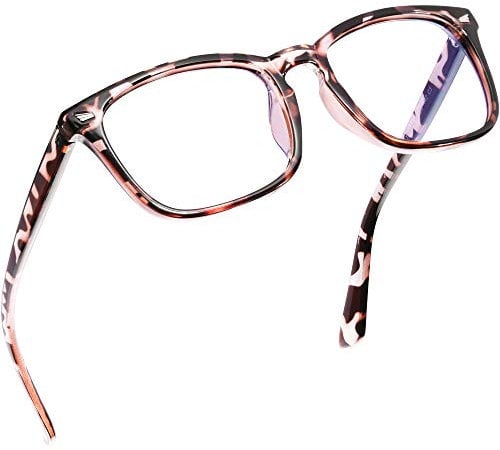 Epova TR90 Blue Light Blocking Glasses for Women and Men - Lightweight Computer/Reading/Gaming/TV/Phones Glasses - Anti Eyestrain & UV Glare, Classic Square Eyeglasses Frame with Case, Leopard
