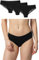 Snocks Brazilian Slip mit Spitze Damen aus Bio-Baumwolle (3er Pack) - Damenunterwäsche mit Perfekter Passform und angenehmem Tragegefühl - Klassisches Unterwäsche Frauen Gr.S, Farbe Schwarz