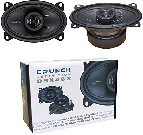 Woofer 2 Altavoces Crunch Definition DSX462 DSX 462 Coaxial de 2 vías 4 x 6 10 x 15 cm 100 x 150 mm 70 vatios rms 140 vatios máx 4 ohmios Negro (Rejillas no Incluidas), por par
