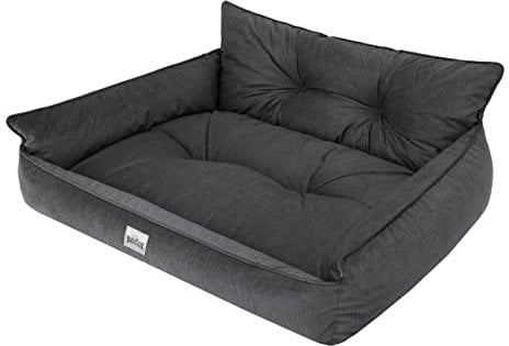 DOGGY Hundebett Haustierbett Hundeliege Gesteppt Hundekissen Bett Sofa Hundematratze Tierbett Hundesofa Matratze, Graphit Fancy, XXL - 106 x 80 cm