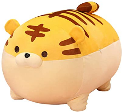 ERZU Tiger Plüschkissen | Chubby Tiger Umarmungskissen 19.6in | Kuscheltier Spielzeug Geschenk für Jungen Mädchen Kleinkinder Geburtstag Weihnachtsfeier