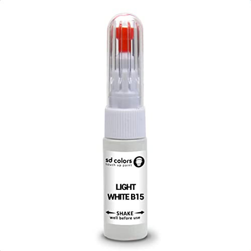 SD COLORS Blanco claro B15 compatible con BMW/MINI nuevo kit de reparación de bolígrafo de pintura de retoque de 20 ML SCIP CEPILLO CODE DE COLOR B15 BLANCO CLARO