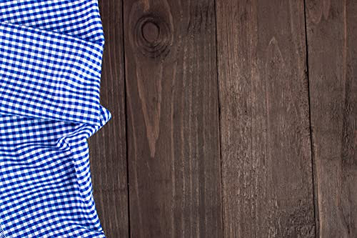 texpot 100% Baumwollstoff 160 cm blau-weiß 5 mm Karo Stoff Züchen Vichy Karo groß Meterware zum Nähen von Bekleidung Vorhängen Bettwäsche Dekorationen