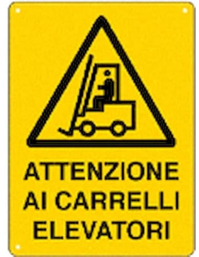NEW CARTELLO SEGNALETICO - attenzione ai carrelli elevatori - Adesivo Extra Resistente, Pannello in Forex, Pannello In Alluminio (PANNELLO IN FOREX 30X42 CM)