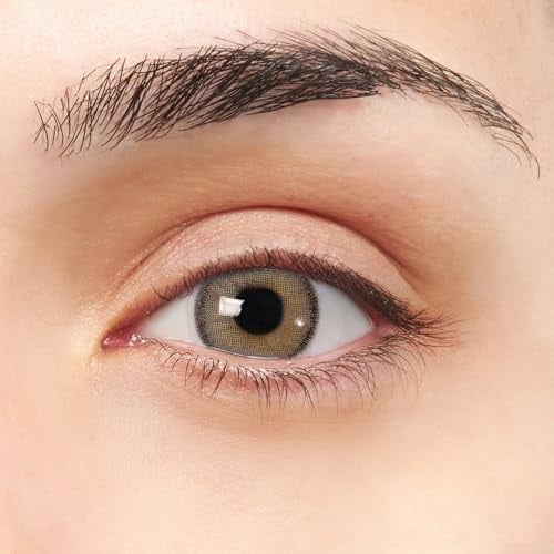 Madrid VIP graue Kontaktlinsen super natürliche Design mit Ring I Jahreslinsen farbig ohne Stärke (2 Linsen) + Kontaktlinsenbehälter, Pinzette und Einsetzer mit weichem Silikon