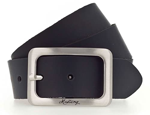 MUSTANG Damen Ledergürtel MW3068L25 35mm Gürtelbreite Weiß Braun Schwarz, Größe:90cm, Farbe:Navy 0491