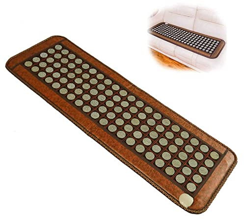 Heating Pads, Far Infrared Amethyst Jade Tourmaline Crystal Heat Stone Mat - Far Infrared - Infrared Heat Therapy Healing - Adjustable Temperature - Easy To Roll-Up