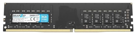 BRAINZAP 8GB DDR4 RAM DIMM PC4-2400T-UA2-11 2Rx8 2400 MHz 1.2V CL17 Computer PC Arbeitsspeicher Unbuffered Non-ECC