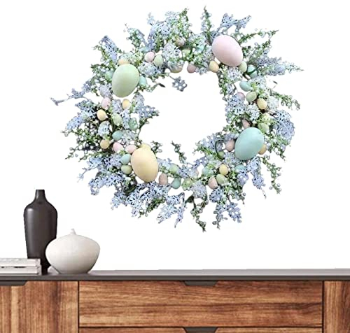 GIMOCOOL Osterkranz, Pastoraler Osterkranz, Bunte Ostereier Dekor, Frühlingskränze Für Haustür Pastell Osterei Mini Frühling Osterkranz Osterfensterkranz