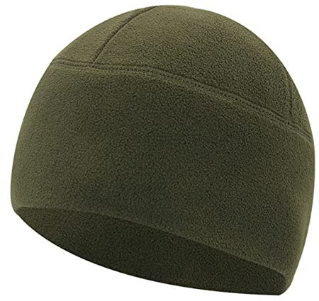 Polar-Fleece-Mütze für Herren, Wintermütze, Armee-Mütze, Radmütze für Teenager, Jungen, atmungsaktiv, gemütlich, universeller Kopfschmuck, armee-grün, 1 hat