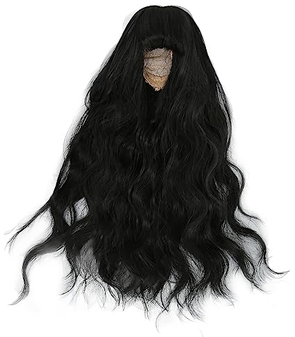 Perücke für Puppen mit Kugelgelenk, Soft-Touch-Perücke für 1/6-Puppen, Zuschneidbar, Gelockt, mit Pony Zum Verkleiden von Puppen (Schwarz)