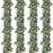 4 Stück Eukalyptus Girlande,Künstliche Eukalyptus Pflanze 170cm Hängend Grüne Girlande Eukalyptus Blätter Deko mit Weiße Blumen Eukalyptusranke für Hintergrund Hochzeit (4, Eukalyptus künstlich)