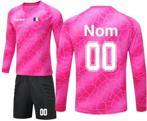 Maillot Gardien de But & Shorts/Pantalon Junior Enfant Personnalisé Maillots de Gardien de Football Garçon Homme avec Nom Numéro Équipe