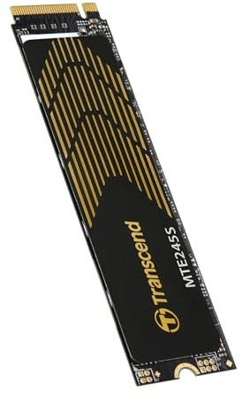 Transcend 250GB MTE245S PCIe 4.0 M.2 2280 SSD, 3200MB/s, with Heatsink | NVMe Gen4x4 Internal Solid State Drive, For PS5, Gaming, SLC Cache
