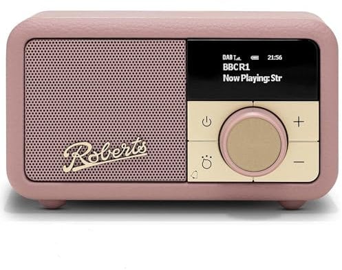 Roberts Revival PETITE2 FM/DAB/DAB+ Digital Radio with Bluetooth, Dusty Pink