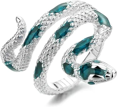 PRETTYLE Punk Gothic Schlange Ringe Für Frauen Vintage Offene Einstellbare Silber Farbe Emaille Blau Rot Schwarz Party Schmuck Nette Finger Ring geschenk