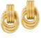 Knoten Goldene Ohrringe, Vintage Verdreht Gestrickte Ohrringe, Chunky Earrings Goldene Ohrringe Damen, Hypoallergen Ohrringe, Hypoallergene Vergoldete Ohrringe Modeschmuck für Frauen und Mädche