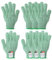 PATIKIL Cut Resistant Gloves, 4 Pair Level 5 Protection Anti Cutting Gloves for Kitchen Wood Carving Working, Large, Green
