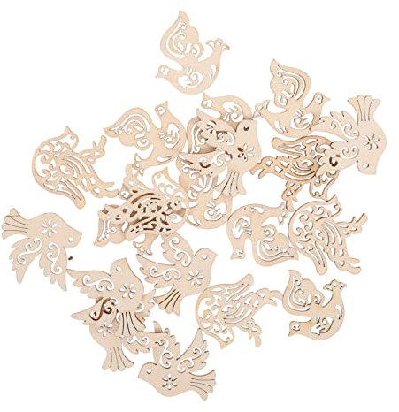 VILLFUL 50 Stück Hohldesign Holz Vogel Dekoration Handgefertigte Holzornamente Für Diy Bastelprojekte Ideal Für Hochzeiten Und Feste