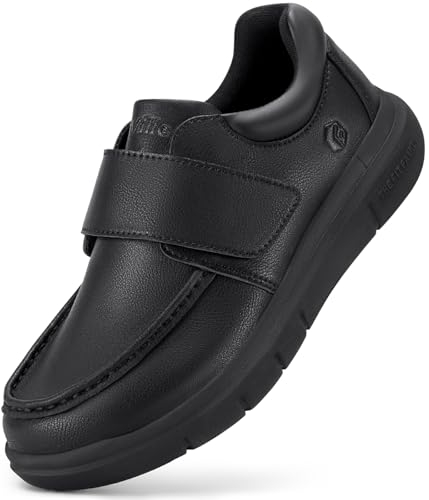 FitVille Scarpe Uomo Diabetici Pianta Larga Mocassini in Pelle Extra Larghi Scarpe Uomo Casual con Strappo per Piedi Gonfi da Lavoro Nero 44.5 EU Larga
