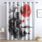 Japanische Pagode Vorhang, Anime Sonnenuntergang Gardinen mit Ösen 2er Set Verdunkelungsvorhang, Pflaumenblüte Vorhänge, Wohnzimmer Schlafzimmer Kinderzimmer Blickdichte vorhänge, 137x117 cm 2u&k-236