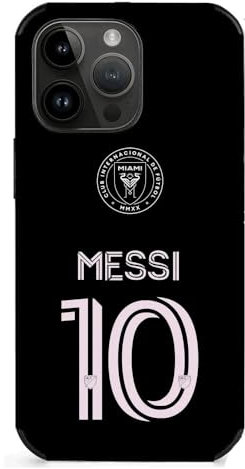 EZB Lionel Messi Themed iPhone Phone Case | Black and White Flexible Shock Absorbant Cool Phone Cover | Messi Inter Miami 10 Case (iPhone12)