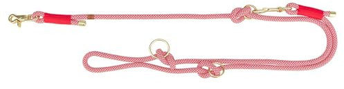 TRIXIE V-Leine Soft Rope, L-XL, 2 m/6 mm, rot - verstellbare Hundeleine für große Hunde aus gewebtem Tau, 3-Fach längenverstellbar - 1985303
