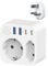 Connecteur de Voyage France vers Le Royaume-Uni avec 4 Prises USB (2 USB-C), Adaptateur de Voyage à Double Sortie, Connecteur Schuko vers Type G pour,l'Irlande,Malte,Blanc
