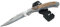 Laguiole Designer Messer Taschenmesser Klappmesser aus rostfreien Edelstahl + Pocket Messerschärfer für unterwegs (Wurzelholz Griffschalen)