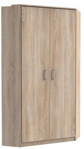 möbelando Eckkleiderschrank >Click< in Eiche Sägerau Dekor - 95x198x95 (BxHxT)