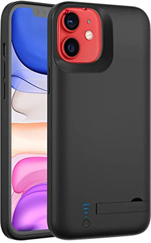 Fey Battery Case for iPhone 11, Rechargeable Extended Batteri Charger Cases for iPhone 11 5G, 6000mAh Portable External Backup Power Bank Charging Protective Pack Case,Black