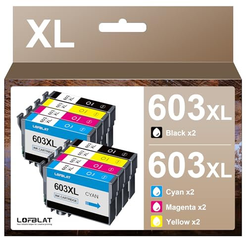 LOFBLAT 603XL Druckerpatronen für Epson 603 XL Druckerpatronen für Expression Home XP-2100 XP-3100 XP-2150 XP-4100 XP-2100 XP-2105 Workforce WF-2810 WF-2830 WF-2850 (2 Schwarz, 2 Cyan, 2 Magenta, 2