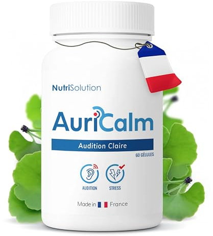 AuriCalm : Soutien Naturel À La Santé Auditive des Seniors - Soulagement Des Acouphènes Et Bien-Etre Auditif Pour Les 50 Ans Et Plus - 60 Gélules Véganes - Qualité Par NutriSolution (1)