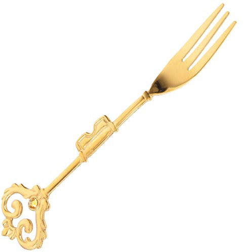 djgkENVQ Dinner Forks, Golden Vintage Cutlery Dessert Forks Stainless Steel Cheese Fondue Forks Mini Forks for Appetizers Appetizer Forks Stainless Flatware Food Picks Disposable
