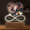 GRAVURZEILE Verre acrylique éclairé - Infini - Personnalisable avec photo, nom et date - Cadeau de couple pour anniversaire de mariage ou Saint-Valentin pour elle et lui
