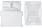 INSPIRE HOMEWARE Double Duvet Set - Duvet Cover and Fitted Sheet with 2 Pillowcases - 100% Brushed Microfiber 4 piece Double Bedding Sets - White Quilt Cover Set for All Seasons